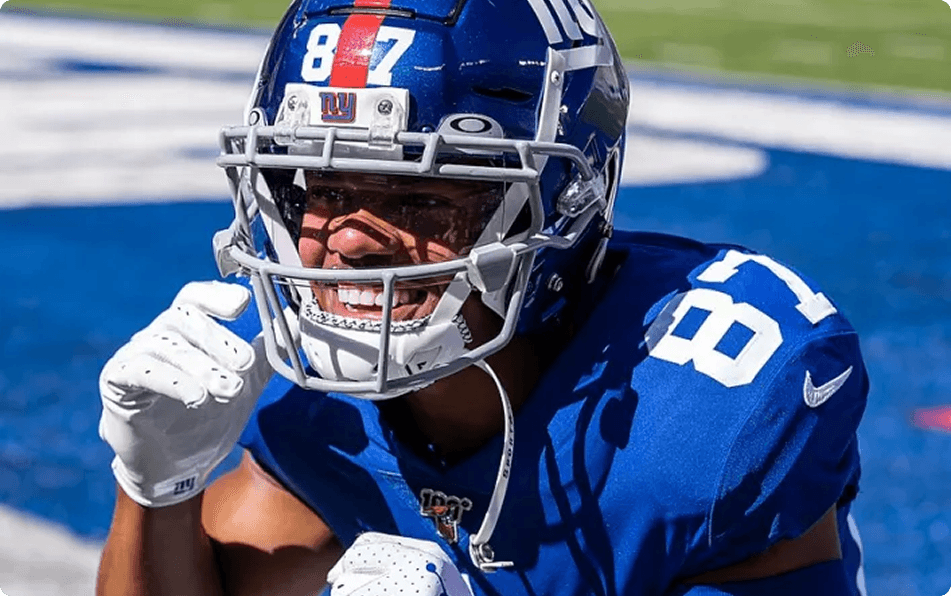 Sterling Shepard in a Giants uniform on the field